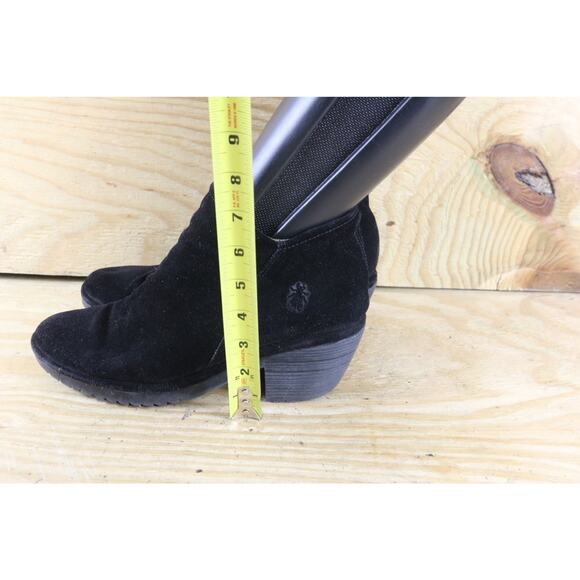 Fly London Boots 41 Black Leather Suede Wezo Ankle 10 Bootie Shoes - Picture 8 of 10